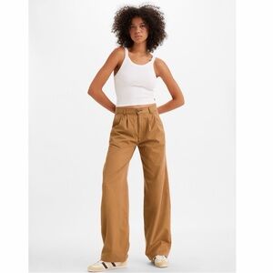 Levi's Women's Tan High Rise Pleated Trousers